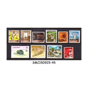 Stamps from ZIMBABWE & ZAMBIA SELECTED STAMPS - 10V - USED