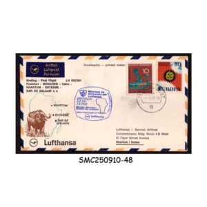 GERMANY -1968 LUFTHANSA AIRLINES MUNCHEN TO KHARTUM FFC