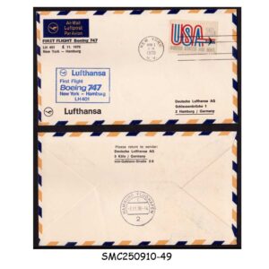 UNITED STATES - 1970 LUFTHANSA FLIGHT NEW YORK TO HAMBURG FFC