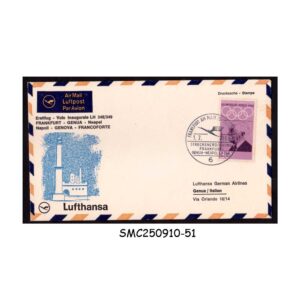 GERMANY - 1968 LUFTHANSA FLIGHT FRANKFURT TO GENUA FFC