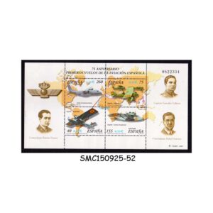 Stamps from SPAIN - 2001 75th ANNIVERSARY SPANISH AVIATION - MIN. SHEET MINT NH