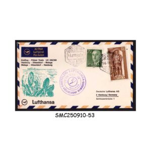 SPAIN - 1968 LUFTHANSA AIRLINES MALAGA TO HAMBURG FFC