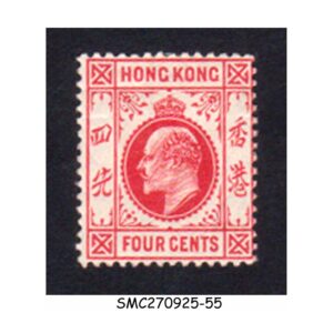 Stamps from HONG KONG - 1907 4c KEDVII SG#93 CV=22.00 GBP - MINT HINGED