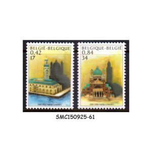Stamps from BELGIUM - 2001 CHURCH & MOSQUE - 2V MINT NH