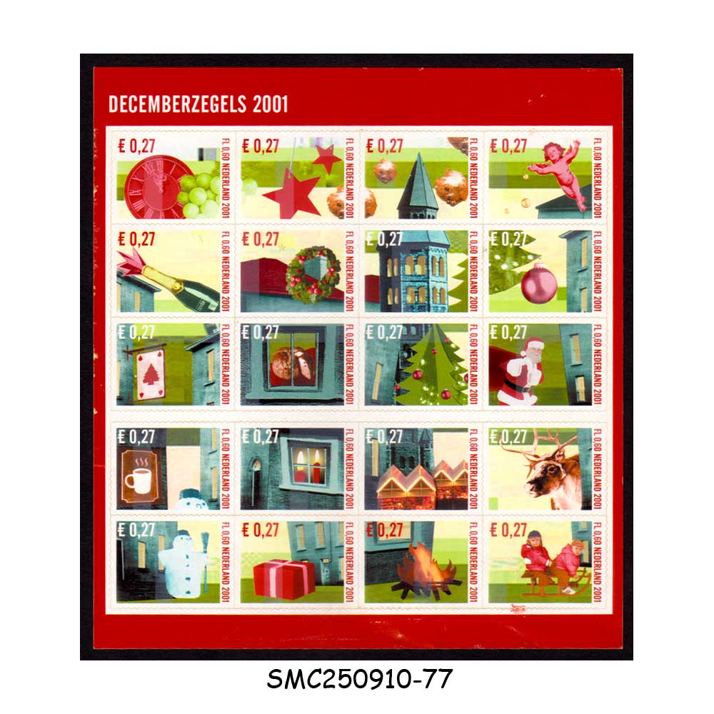 Stamps from NETHERLANDS - 2001 DECEMBER STAMPS - MIN. SHEET MINT NH