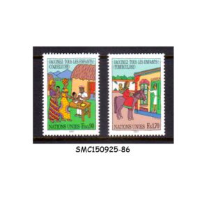 Stamps from UNITED NATIONS GENEVA - 1987 CHILDREN VACCINATION - 2V MINT NH