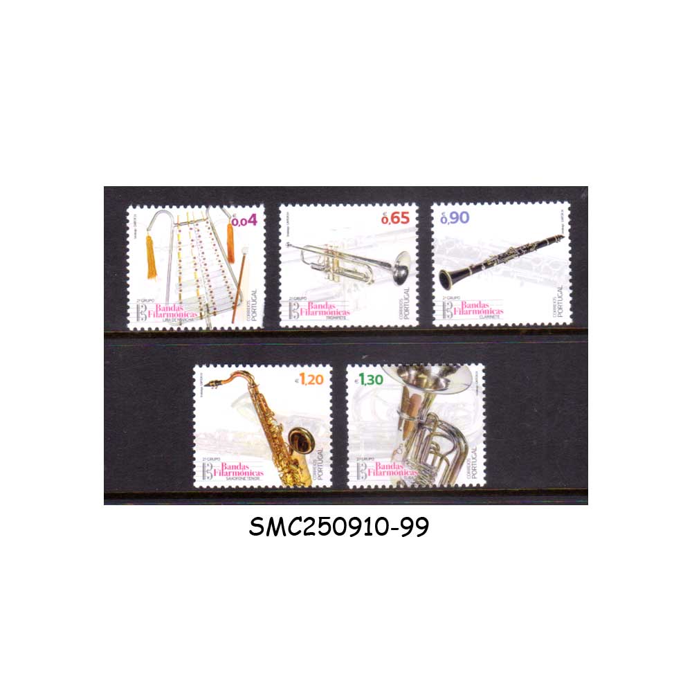 Stamps from PORTUGAL - 2024 MUSICAL INSTRUMENTS OF CIVIL WIND BANDS - 2ND GROUP 5V MINT NH