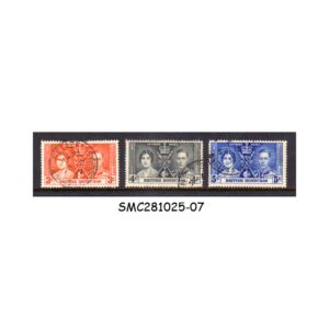 Stamps from BRITISH HONDURAS - 1937 KGVI CORONATION SCOTT#112-114 - 3V - USED