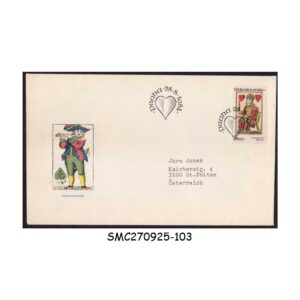 Stamps from CZECHOSLOVAKIA - 1984 PLAYING CARDS / KING OF HEARTS - FDC