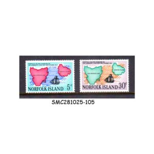 Stamps from NORFOLK ISLAND - 1969 125th ANNIVERSARY OF ANNEXATION - 2V - MINT NH