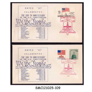Cover from UNITED STATES - 1987 HAVEX '87 / BICENTENARY OF U.S. CONSTITUTION 2-COVERS WITH SP. CANCL.