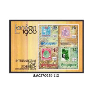 Stamps from SINGAPORE - 1980 INTERNATIONAL STAMP EXHIBITION LONDON '80 - MIN. SHEET MNH