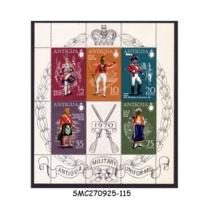 Stamps from ANTIGUA - 1970 MILITARY UNIFORMS - MIN. SHEET MINT NH