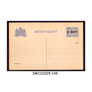 Postal stationery from NETHERLANDS - 2c POSTCARD - OVERPRINTED - MINT