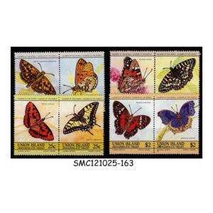 Stamps from UNION ISLAND - 1985 BUTTERFLY / BUTTERFLIES - 8V MINT NH