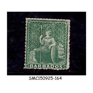 Stamps from BARBADOS - 1861-70 1/2d QV SG#20 green Cv=21.00 GBP - 1V - MINT HINGED