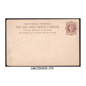 Postal stationery from GREAT BRITAIN & IRELAND - 1883 1d QV UPU POSTCARD - UNUSED