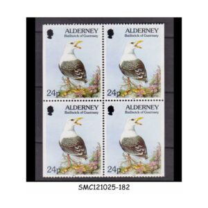 Stamps from ALDERNEY - 1994 GREAT BLACK-BACKED GULL BIRDS - BLOCK OF 4 - MINT NH (BOOKLET STAMPS)