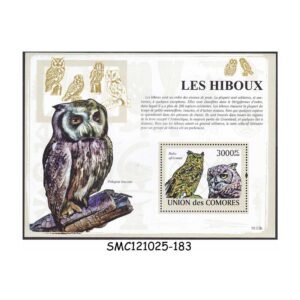 Stamps from COMOROS - 2009 OWLS / BIRDS OF PREY - MIN. SHEET MINT NH