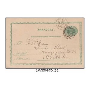 Postal stationery from SWEDEN - 1885 FEM ORE POSTCARD to STOCKHOLM