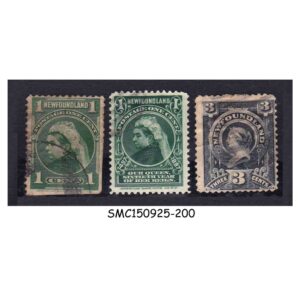 Stamps from NEWFOUNDLAND - 1890-97 QUEEN VICTORIA ISSUE QV SG#55, 66 & 85 - 3V - USED