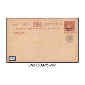 Postal stationery from CHAMBA STATE - 1/4anna QV REPLY POSTCARD - OVPT - MINT
