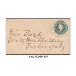 Postal stationery from INDIA - 1898 1/2a QV ENVELOPE - USED