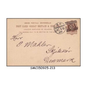 Postal stationery from GREAT BRITAIN & IRELAND - 1888 1d QV UPU POSTCARD TO DENMARK