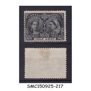Stamps from CANADA - 1897 1/2c black SCOTT#50 - UNUSED HINGED GUM WASHED