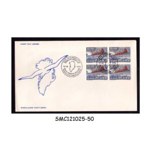 Cover from GREENLAND - 1973 ERUPTION HEIMAEY - Block of 4 - FDC