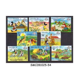 Stamps from GRENADA - 1988 SYDPEX '88 & DISNEY ANIMATION - 8V - MINT HINGED