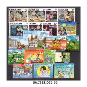 Stamps from GRENADA & GRENADA GRENADINES - SELECTED DISNEY ANIMATION CARTOON STAMPS - 20V - MINT HINGED