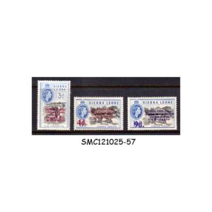 Stamps from SIERRA LEONE - 1963 2nd ANNIVERSARY OF INDEPENDENCE SURCHARGES OVPT - 3V MINT LH