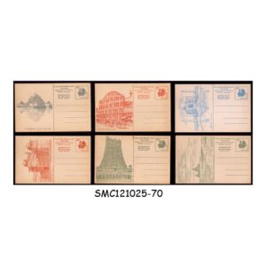 Stamps from INDIA - 1989 INDIA-89 WORLD PHILATELIC EXHIBITION AIR MAIL POSTCARD - MINT 6nos