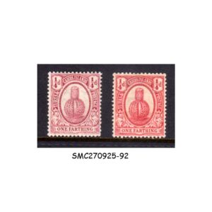 Stamps from TURKS & CAICOS ISLANDS - 1910-11 1/4d SG#115 & 116 - 2V MINT HINGED