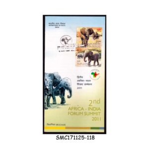 Stamps from INDIA - 2011 2nd AFRICA - INDIA FORUM SUMMIT / ELEPHANTS - BROCHURE - FDI