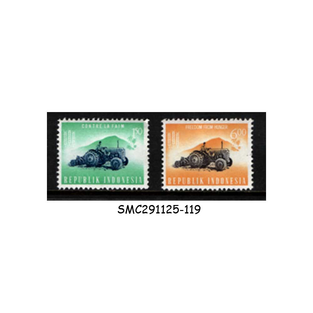 Stamps from INDONESIA - 1963 FREEDOM FROM HUNGER - 2V - MINT NH