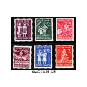 Stamps from INDONESIA - 1954 CHILD WELFARE - 6V - MINT NH