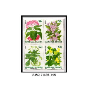 Stamps from MARSHALL ISLANDS - 1991 FLOWERS -  SE-TENANT BLOCK of 4 - MINT NH