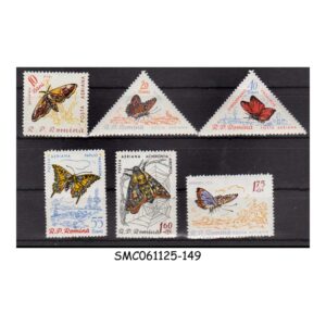 Stamps from ROMANIA - 1960 BUTTERFLIES / INSECTS SCOTT # C89-C94 - 6V - MINT LH