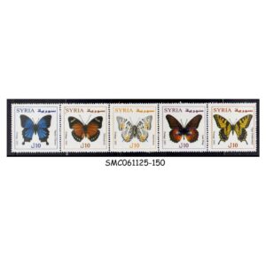 Stamps from SYRIA - 2005 BUTTERFLY / BUTTERFLIES - 5V - STRIP - MINT NH