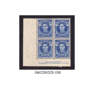 Stamps from AUSTRALIA - 1942 3½d KGVI SG#207 - BLOCK OF 4 - MINT NH