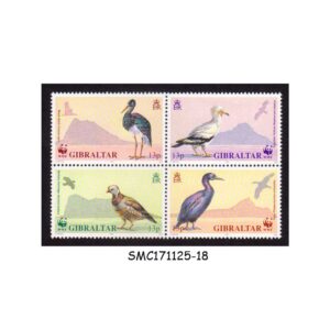 Stamps from GIBRALTAR - 1991 ENDANGERED SPECIES: BIRDS - BLOCK OF 4 - SE-TENANT MINT NH