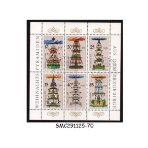 Stamps from GERMANY - 1987 CHRISTMAS PYRAMIDS FROM THE ORE MOUNTAINS - MIN. SHEET CTO