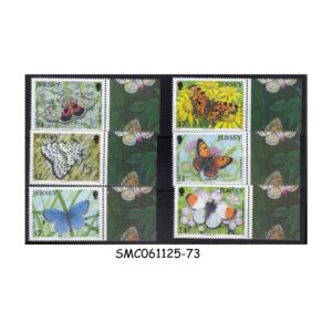 Stamps from JERSEY - 2006 BUTTERFLIES & MOTHS / INSECTS - 6V - MINT NH