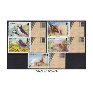 Stamps from JERSEY - 2011 NATIONAL TRUST / BIRDS & BUTTERFLIES - 5V - MINT NH