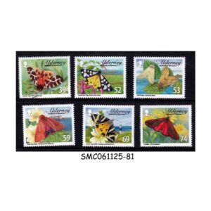 Stamps from ALDERNEY - 2012 TIGER MOTHS / INSECTS / BUTTERFLIES - 6V - MINT NH