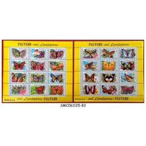 Stamps from ROMANIA - 1991 BUTTERFLY / BUTTERFLIES - set of 2 MIN. SHEET MINT NH