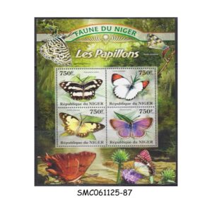 Stamps from NIGER - 2013 BUTTERFLIES OF NIGER / INSECTS - MIN. SHEET MINT NH