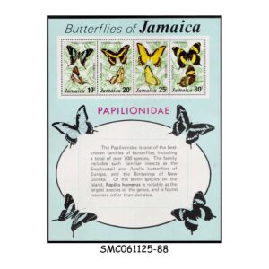 Stamps from JAMAICA - 1975 BUTTERFLIES OF JAMAICA - MIN. SHEET MINT NH